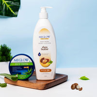 Meglow Combo of Aloe Vera Moisturizing Cold Cream Moisturizer Cream with SPF 15 Protection & Shea Butter - Body Lotion Best Moisturizer for dry skin