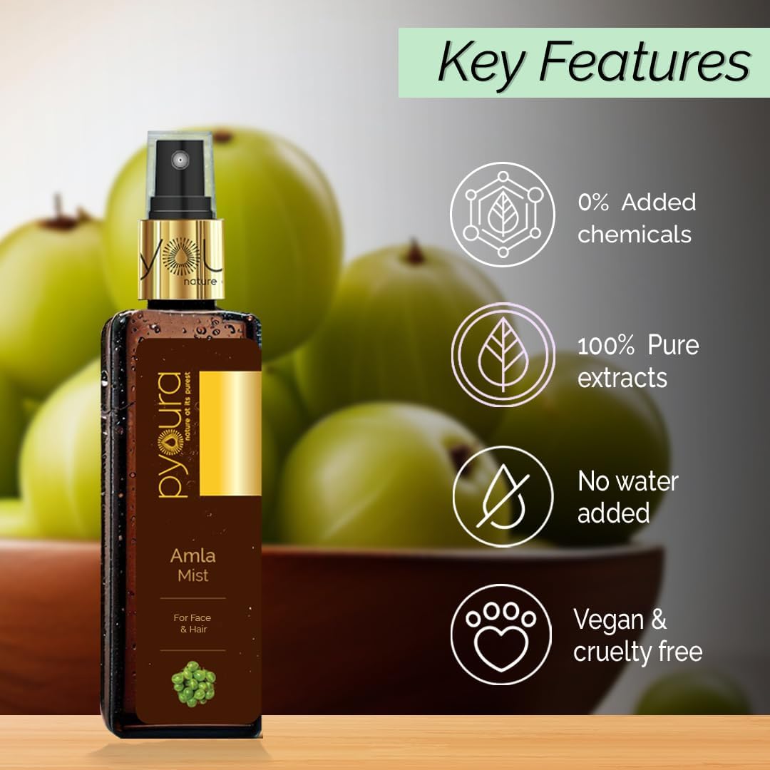 PYOURA Amla Skin Brightening Combo: Face Toner Mist Serum (100ml) + Amla Face Sheet Mask (Pack of 1)