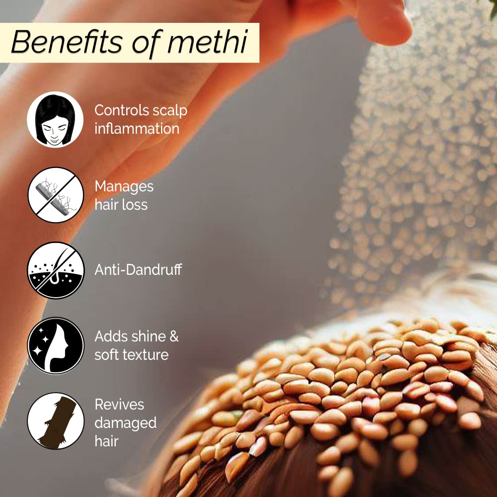 PYOURA Non-oily Methi Frizzy Hair Serum Mist 100ml, Hair Conditioner For Dry Frizzy Hair, Serum for Soft and Shiny Hair, Revives Damaged Hair, Ayurvedic Natural Herbal spray serum for dandruff