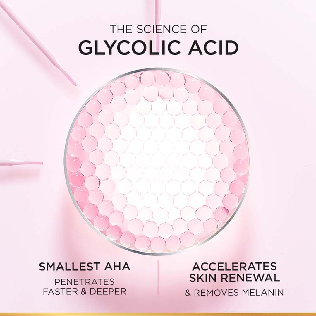 L'Oreal Paris Glycolic Bright Glowing Day Cream, Overnight Brightening Cream, Glycolic Acid in Gel-Like Cream Texture, that Visbily Minimizes Spots & Reveals Glowing skin, 50ml