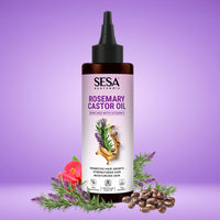 Sesa Ayurvedic Rosemary Hair Oil with Castor Oil & Sesame, Hibiscus For Hair Growth Strengthens Roots Controls Hair Fall and Moisturising Dry Skin - 200ml