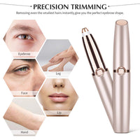 Painless Eyebrow Hair Remover,upper lip hair remover for women hair removal trimmer for women with LED Light for Women - Rose Gold