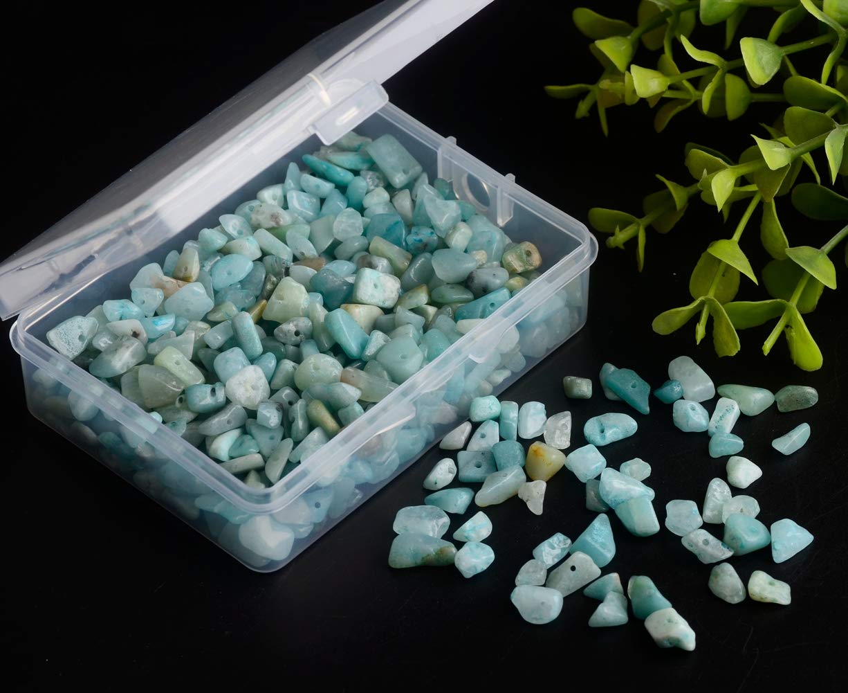 Natural Chip Stone Beads Amazonite Stone 5-8mm About 400 Pieces Irregular Gemstones Healing Crystal Loose Rocks Bead Hole Drilled DIY for Bracelet Jewelry Making Crafting (5-8mm, Amazonite Stone)