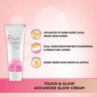 Revlon Touch and Glow Advanced Glow Cream (50g), has Honey which is a Natural Moisturiser, Advanced Vitamin Agent & Dual Sunscreen for a Glowing Complexion