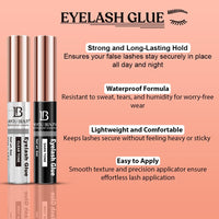Lakyou Beauty Waterproof Eyelash Glue Clear Tone | Long-Lasting, Strong Hold | 6ml | Ideal for False Lashes