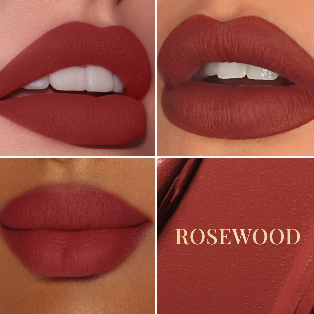 mCaffeine Shades Velvet Blur Matte Liquid Lipstick | 12 Hrs Intense Stay | Lightweight & Non-drying, Blurs Lip Creases | Transferproof & Smudgeproof | Lipstick for Women | 4 ml - Passionate Crimson (Rosewood)