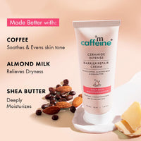 mCaffeine Ceramide Intense Barrier Repair Cream | 72Hrs Deep Skin Moisturization | Repairs & Strengthens Skin | Soothing & Creamy Moisturizer For Dry to Very Dry Skin | For Men & Women - 50ml
