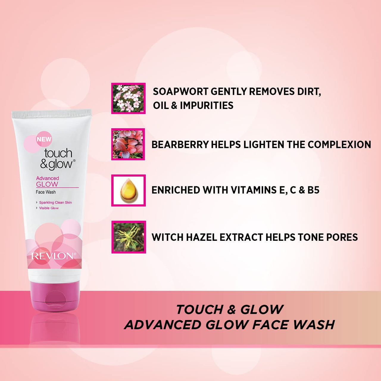 Revlon Touch and Glow Advanced Fairness Face Wash, 50g