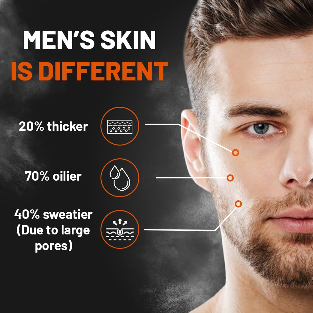 Hivado Face Wash for Men | Deep Cleanse & Oil Control | Fights Acne, Pimples & Blackheads | Brightens & Refreshes Skin | Alum, Orange Extract, Barley Protein & Seaweed | Sulfate-Free | 100ml