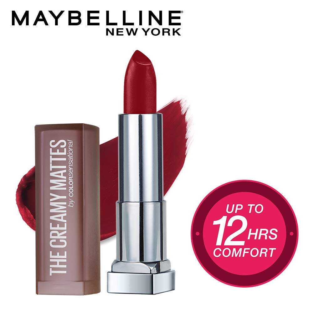 Maybelline New York Color Sensational Creamy Matte, Rich Ruby, Divine Wine and Touch of Spice Lipstick