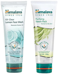 Himalaya Herbals Oil Clear Lemon Face Wash & Himalaya Purifying Neem Pack Combo