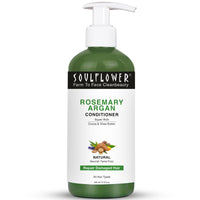 Soulflower Rosemary Argan Hair Conditioner|Hair Growth,Hair Fall Control,Strong,Shiny&Long Hair|Hydration&Nourishment Men&Women|Aloe Vera,Lavender,Rosemary Oil,Olive Oil|200Millilitre