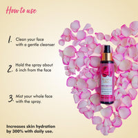 THE LOVE CO. Rose Water - 100% Pure and Natural, Steam Distilled for Skin, Face, and Hair - Authentic Kannauj Gulab Jal - Soothing Skin Toner Spray - Paraben, Alcohol, and Chemical-Free