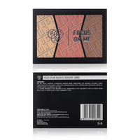 PAC Focus On Me 3 in 1 Bronzer Highlighter & Blush Palette for Face Makeup | Face Palette with Lightweight Natural Shimmer Glow Compact Powder | Full Coverage & Long Lasting for All Skin Type - Dark