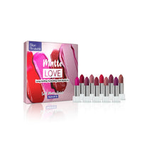 Blue Heaven Makeup Set: Matte Love Mini Lipsticks (Pack of 10), Lash Twist Mascara (Black, 12 ml), 12-In-1 Bling Eyeshadow (Subtle Romance, Metallic Finish)