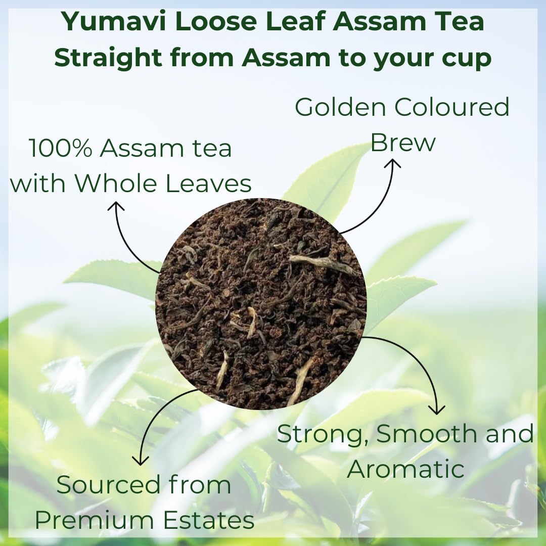 Yumavi Premium Fresh Kadak Chai Sealed Pack for Freshness | Sourced From The Estates Of Assam | Strong and Premium Chai Black Tea 250G