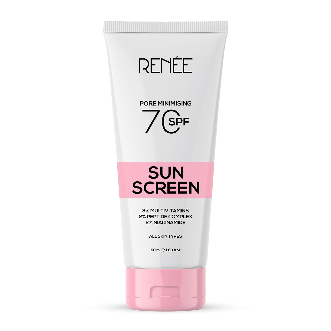 RENEE Pore Minimizing Sunscreen Spf 70 With 2% Niacinamide For All Skins, 2% Peptide & 3% Multivitamins, 50Ml