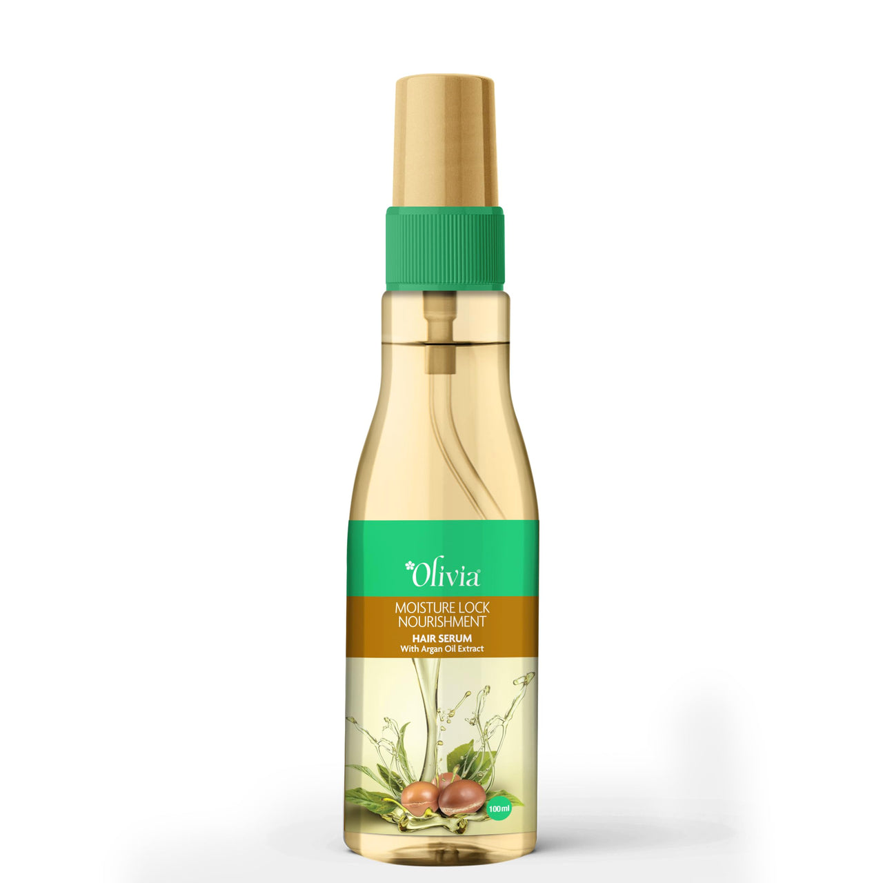 Olivia Moisture Lock Nourishment Hair Serum With Argan Oil Extract Smooth, For Smooth, Frizz-Free, Shiny & Tangle Free Hair - 100Ml