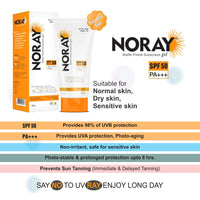 Vegetal Noray Matte Finish Broad Spectrum Sunscreen Gel, SPF-50, PA+++ with Anti Tan Effect, 50 g