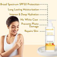 WishCare Sunscreen SPF50 for Women & Men Body & Face Care Combo (200ml + 50gm)