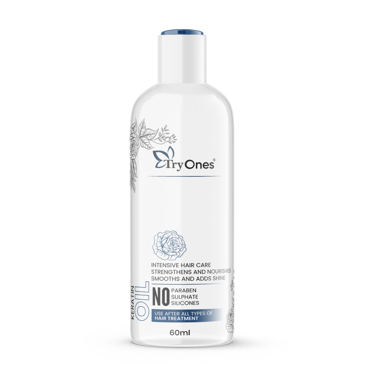 TryOnes Hair Keratin Oil || Professional Hair Keratin || Oil for Men & Women ||Deep Smoothening With Nourishes Dry Hair and Controls Frizz Hair || Protects coloured hair 60 ml