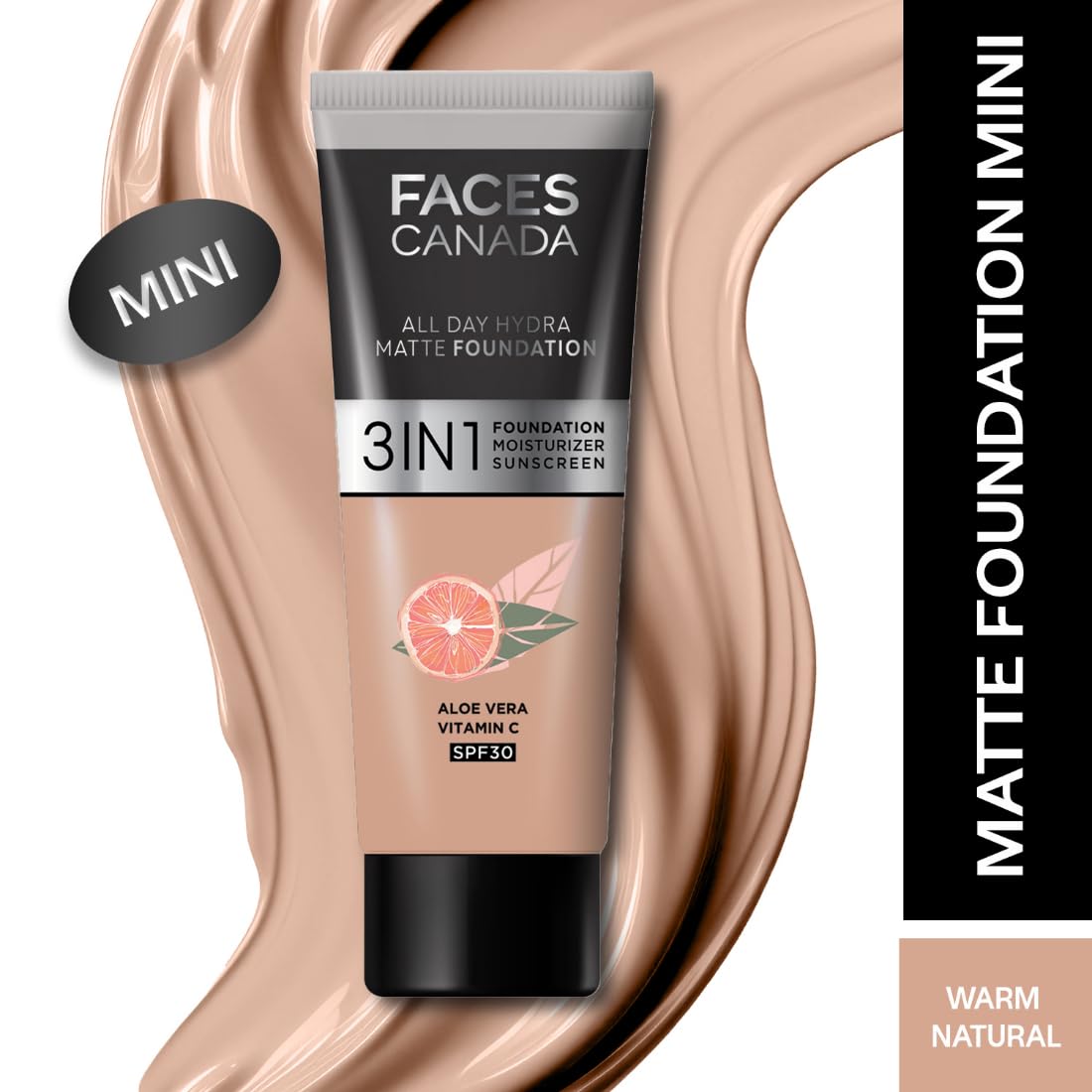 FACESCANADA Waterproof Fix & Finish Kit | Makeup Fixer (50Ml) + Warm Natural All Day Hydra Matte Mini Medium Coverage Cream Foundation (15Ml) | Makeup Kit For Women (Combo Pack Of 2)