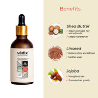 Vedix Rachan Intense Damage Restore Leave In Conditioner, Customized Ayurvedic Hair Serum For Dry Frizzy Hair With Jojoba + Shea Butter + Linseed - 50 Millilitre