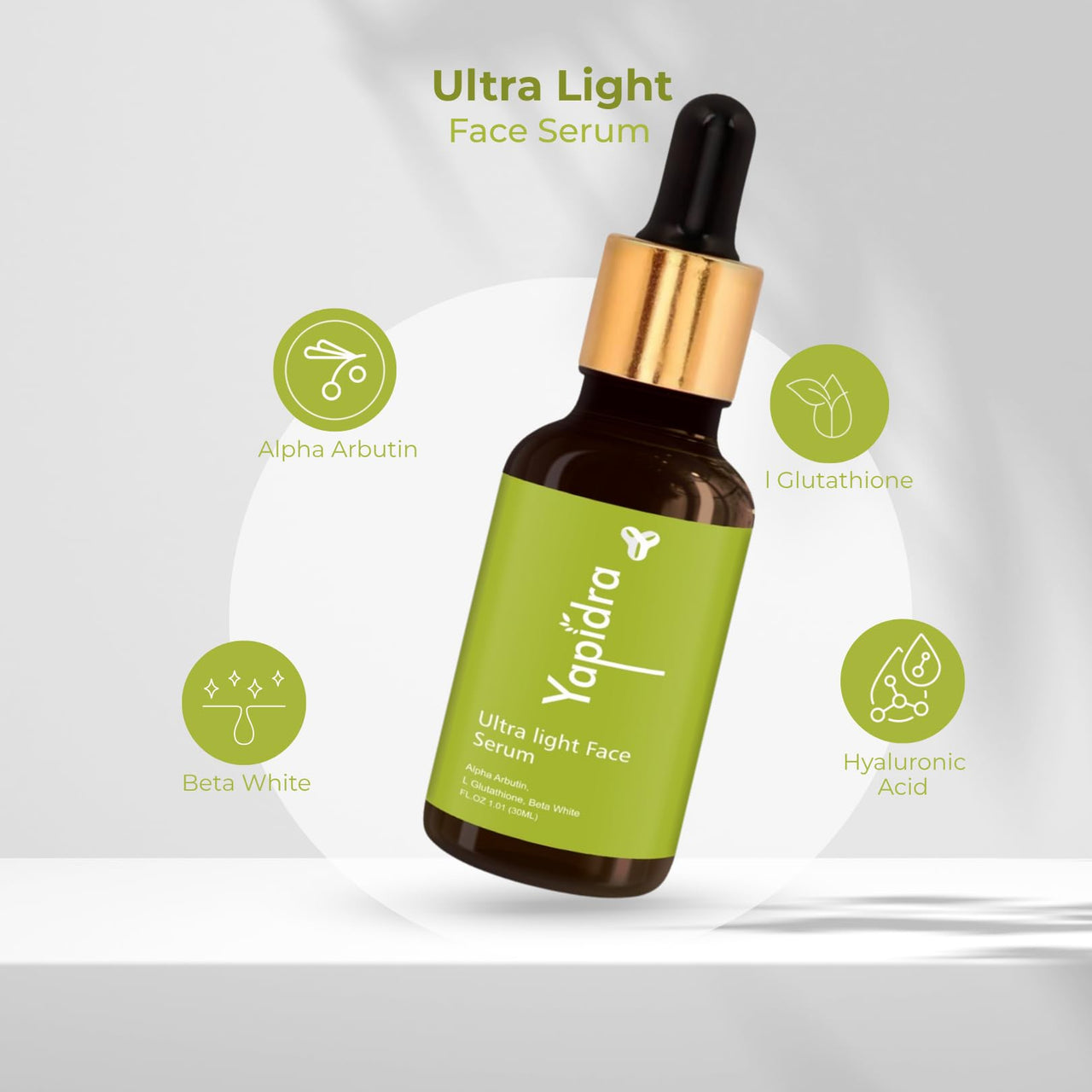 Yapidra Dark Spot Removal Serum with 2% Alpha Arbutin, Glutathione & BHA/PHA/LHA 35% peel | Fades spots, hydrates & brightens | Lightweight Korean skincare for all skin types | 30ml