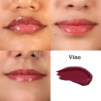 Tint Cosmetics Deep Wine Lip Gloss for Women | Hydrating & High Shine | Lightweight & Non-Sticky with Vitamin-E & Grapeseed Oil | Gloss Lock Technology | All Skin Types | 2.5Ml (Vino) | FDA Approved