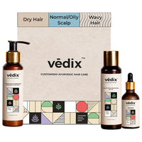 Vedix Customized Regimen For Dry Hair,Normal-Oily Scalp & Wavy Hair, Anti Hair Fall Oil Hibiscus + Eclipta - Ayurvedic Shampoo - Vithan Pro Hair Growth Serum, 240 Grams