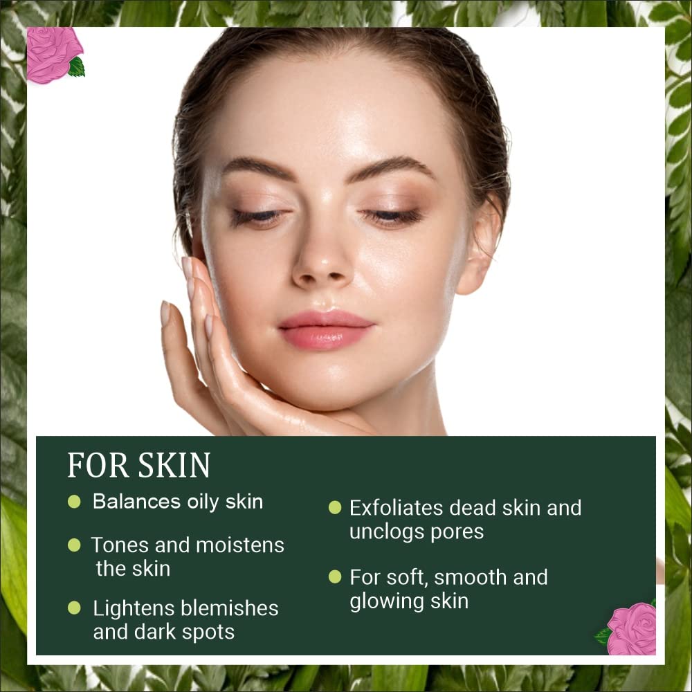 INDUS VALLEY Bio Organic Natural Multani Mitti Powder | Healing Clay | Bentonite clay with Rose Petals Powder | Rosa indica for Skin Care - (200g+100=300g)