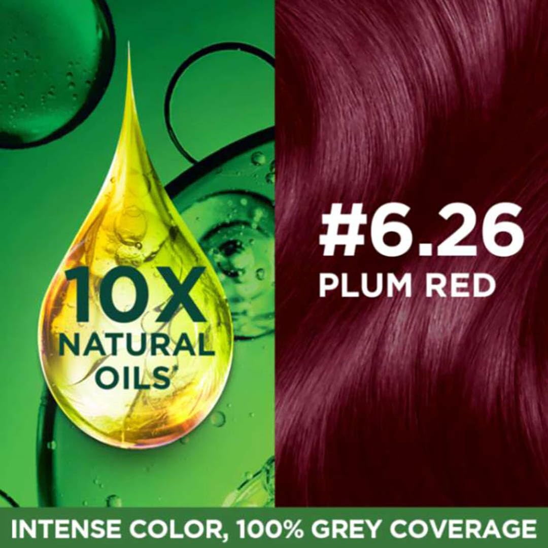 Garnier, Hair Colouring Creme, Long-lasting Colour, Smoothness & Shine, Color Naturals, Shade: 6.26 Plum Red, 55ml + 50g