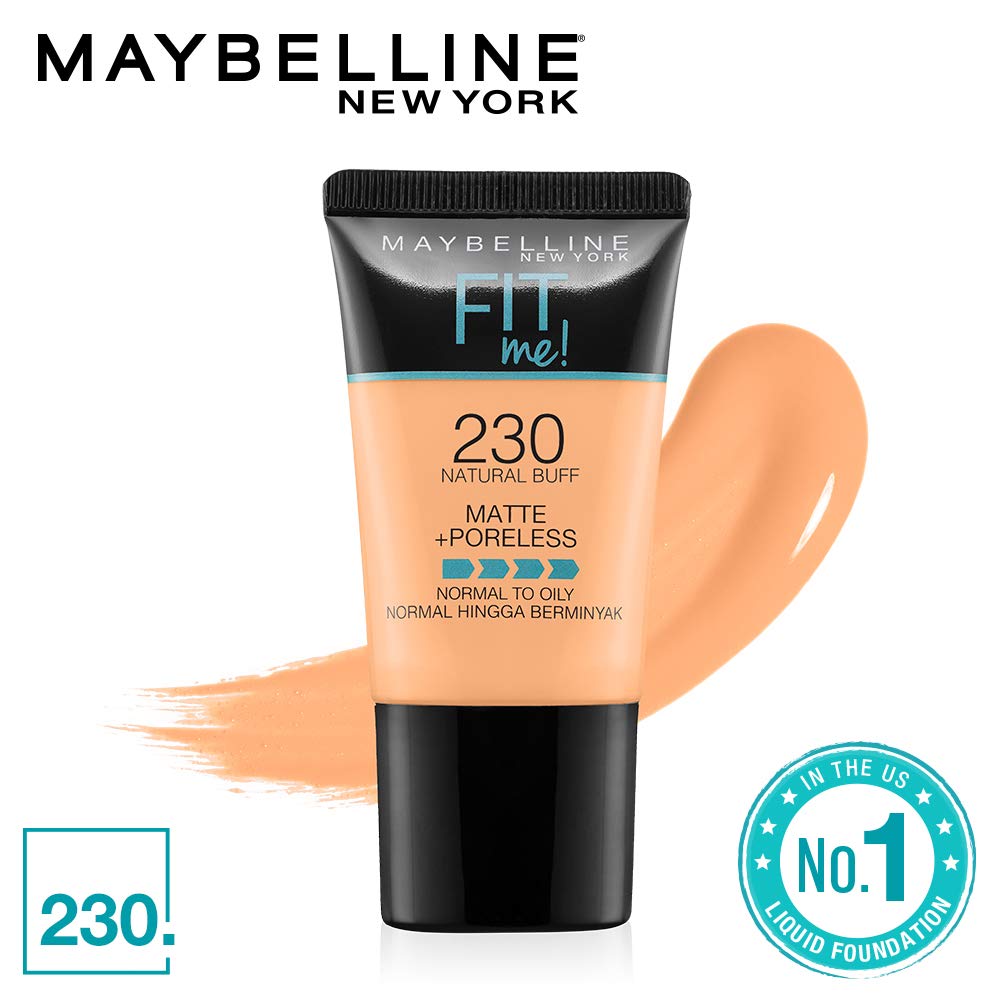 Maybelline New York Color Sensational Creamy Matte Lipstick, 657 Nude Nuance, 3.9g & Maybelline New York Fit Me Matte+Poreless Liquid Foundation Tube, 230 Natural Buff, 18ml