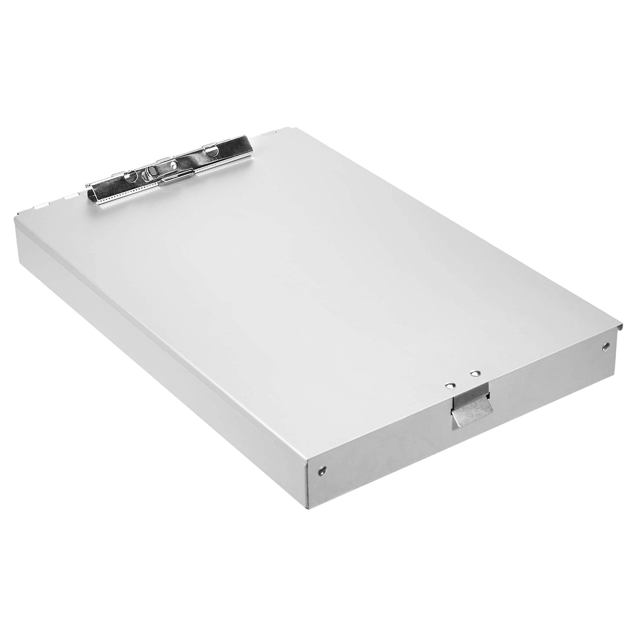 Basics Aluminum Storage Clipboard, Two-Tier, Standard Clip, 14" x 9", Silver