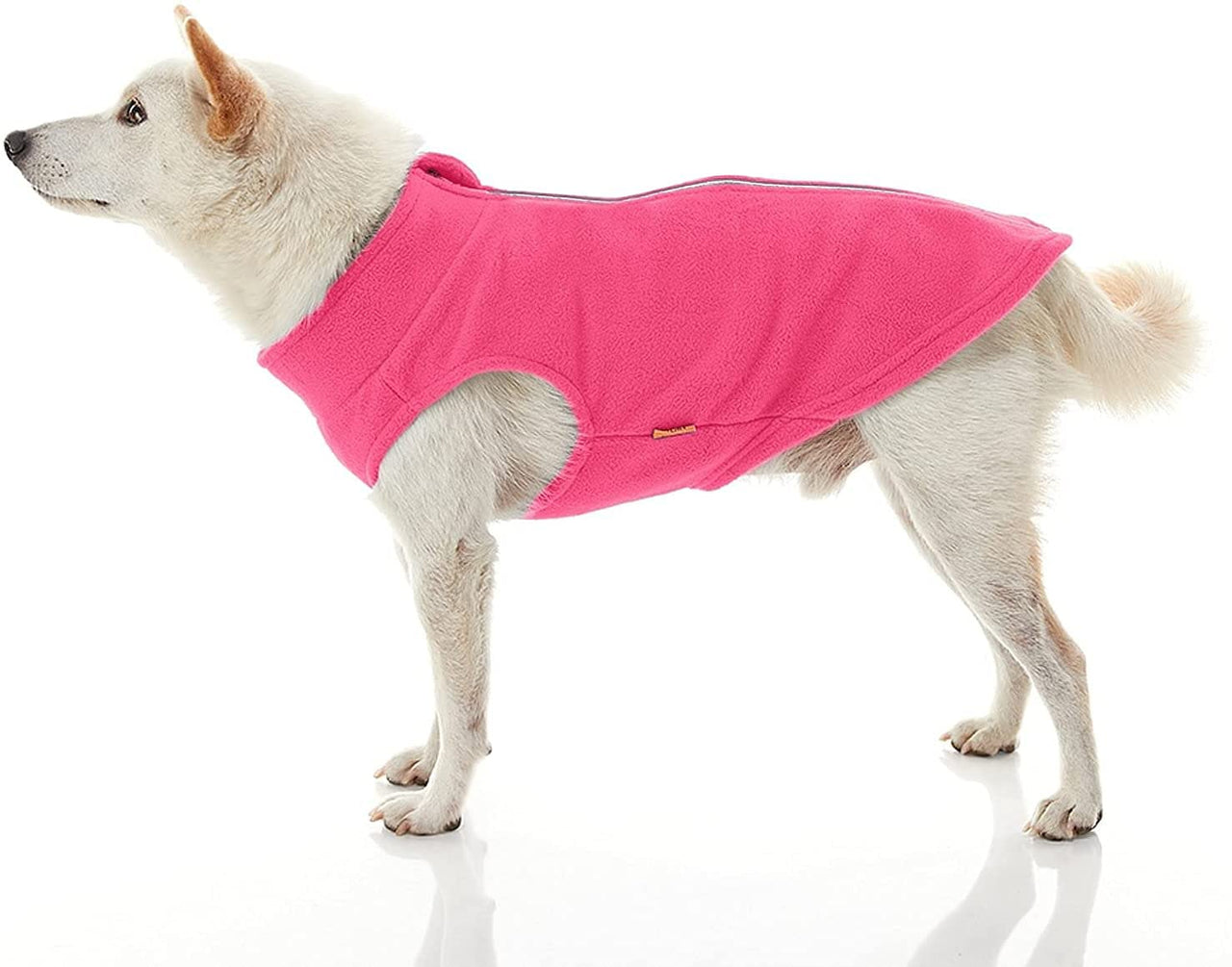 Gooby Zip Up Fleece Dog Sweater - Pink, 2X-Large - Warm Pullover Fleece Step-in Dog Jacket with Dual D Ring Leash - Winter Small Dog Sweater - Dog Clothes for Small Dogs Boy and Medium Dogs 2X-Large chest (~25.5")