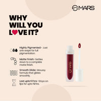 MARS Matte Liquid Lip Color | Long Lasting | Non-Transfer & Waterproof Lipstick for Women (4.5 ml) (03-Blow a Kiss) Matte Box Set of 3 Lipsticks for Women (3x3.2 gm) (04-Brown)