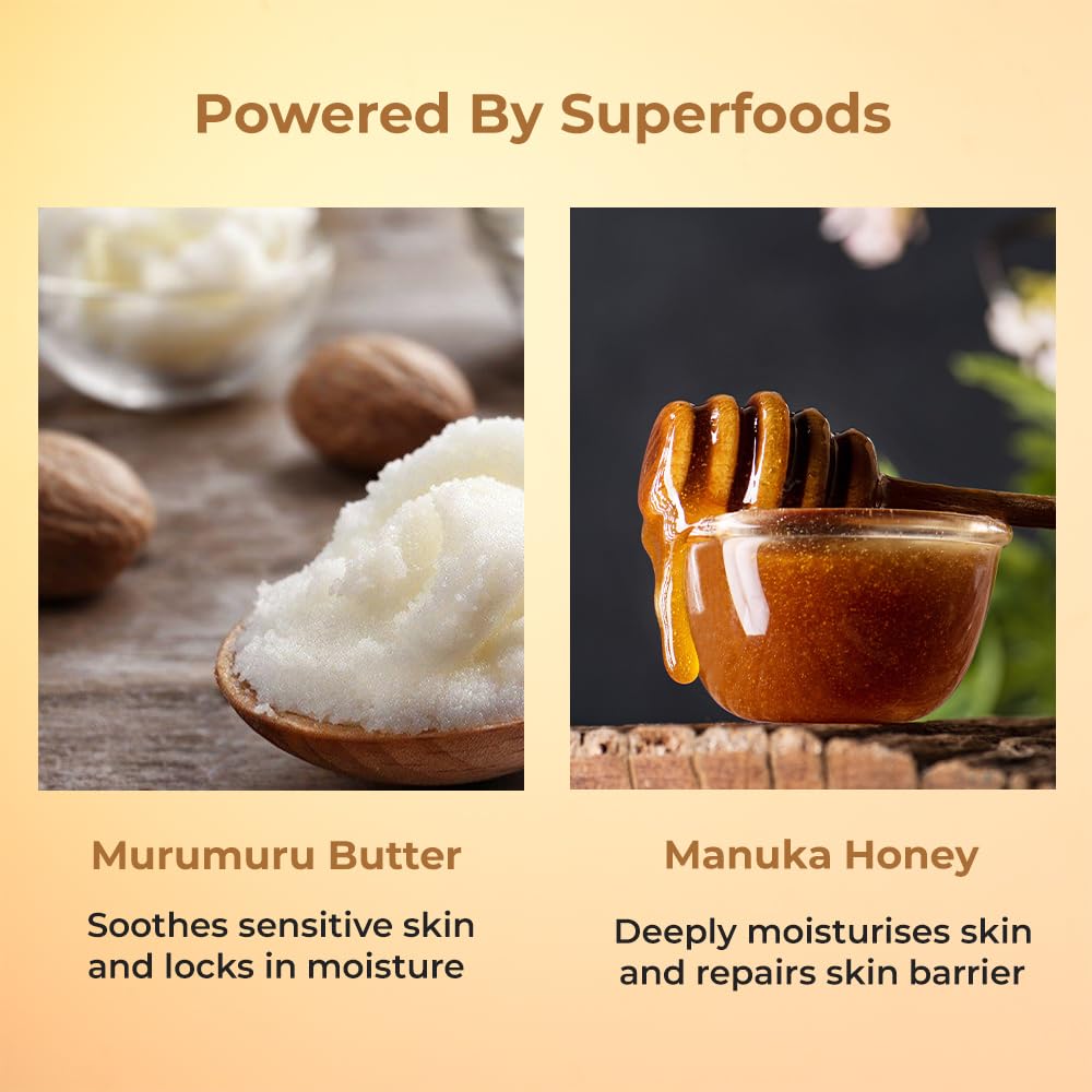 Naturali Intense Moisturisation Body Lotion With Murumuru Butter & Manuka Honey | 48 Hours Deep Moisturisation | Repairs Skin | Paraben & Mineral Oil Free | 400ml