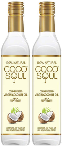 Coco Soul Cold Pressed Natural Virgin Coconut Oil, 250 ml + Coco Soul Cold Pressed Natural Virgin Coconut Oil, 500 ml