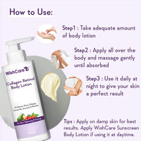 WishCare Collagen 1% Retinol Body Lotion - For Skin Tightening & Firming - With Niacinamide, Ceramide, Rosehip & Avocado - For Men & Women - 200 Ml