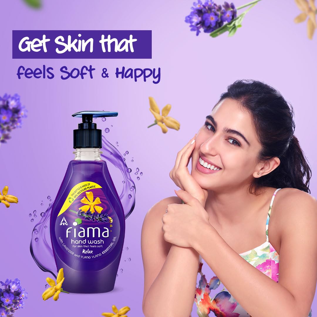 Fiama Relax Hand Wash, 400ml, Lavender and Ylang Ylang, For Soft and Supple Hands, Fragrant Handwash
