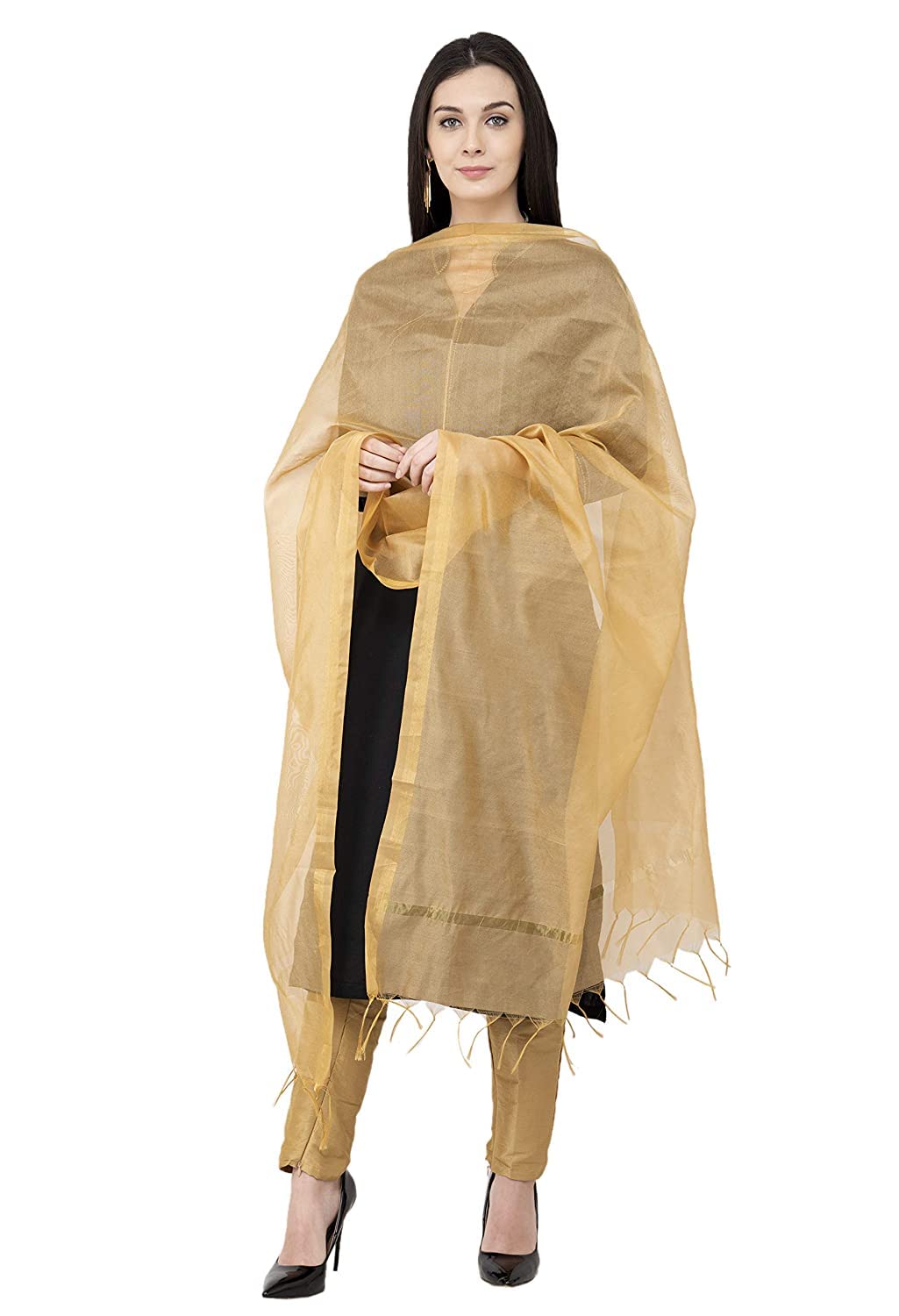 TRENDLOOK Women's  Solid Cotton Silk Dupatta