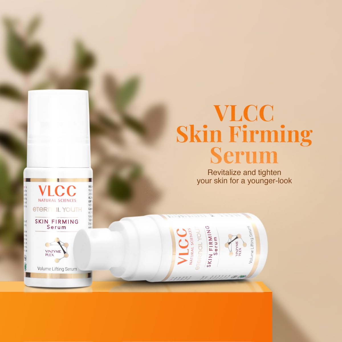 VLCC Eternal Youth Skin Firming Serum - 40ml | Volume Lifting Serum | Firms Loose and Saggy Skin | Revitalizes and Tightens Skin | Wrinkle Free Skin With Vinzyme Plex, Niacinamide & Vitamin E.