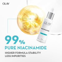 Olay Face Serum | Clear and Even Skin | Fights Dullness and Provides Radiant Glow| Normal, Oily, Dry, Combination Skin | Paraben and Sulphate Free (30ml, Niacinamide)
