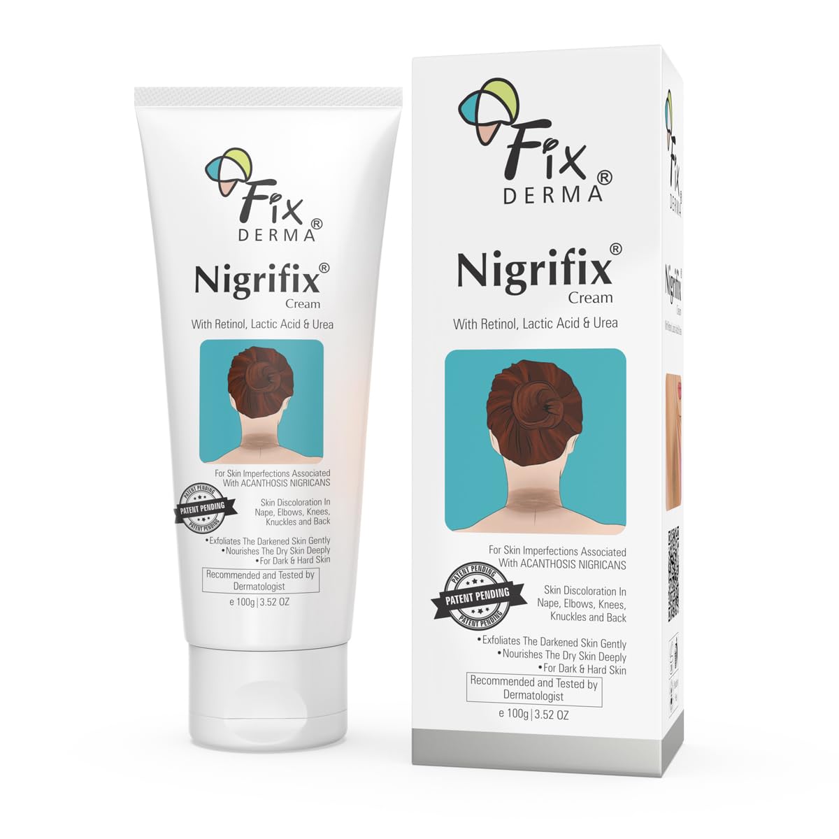 Fixderma Nigrifix Cream for Acanthosis Nigricans with Lactic Acid For Body Parts like Neck, Ankles, Knuckles, Armpits, Thighs & Elbows | Exfoliant 100 gm (Pack of 1)