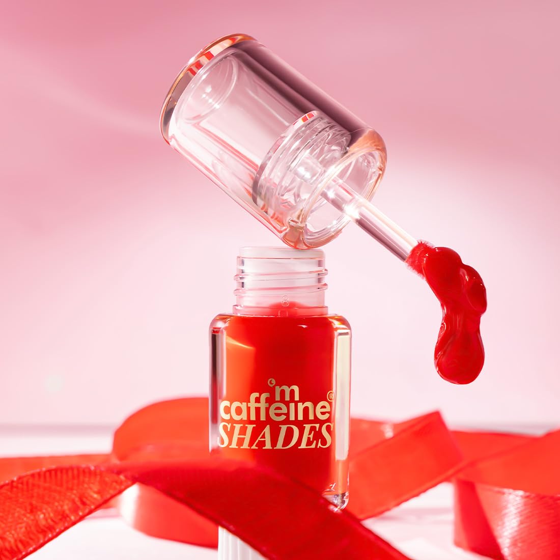 mCaffeine Shades Lip & Cheek Glow Tint | Multipurpose & Blendable | Longlasting Dewy Finish | Hydrating & Nourishing | Highly Pigmented Gel Formula | Lipstick | Blush for Women - Shade: Scarlet | 3 ml