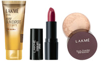LAKMÉ Rose Loose Face Powder, Matte Finish & Cushion Matte Lipstick, Pond's Light Moisturizer Pack of 3