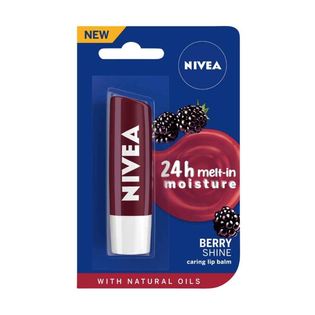 NIVEA Lip Balm, Fruity Blackberry Shine, 4.8g And NIVEA Lip Balm, Fruity Cherry Shine, 4.8g