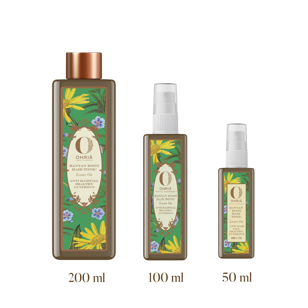 Ohria Ayurveda Banyan Root Ayurvedic Hair Tonic for Hair Fall Control & Growth | With Hibiscus, Brahmi & Natural Herbs | Men & Women| For All Hair Types- 200 ml