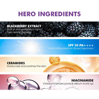 Conscious Chemist® Sunscreen SPF 50 PA++++ | 20g | For Oily Skin, Gel Sunscreen, Niacinamide Sunscreen with Black Berry Extract, Hybrid Lightweight, Water Resistant, All Skin Types - Berry Bright