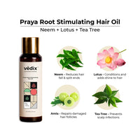 Vedix Customized Hair Fall Control Regimen For Normal/Oily Hair,Scalp&Curly Hair - Ayurvedic Hair Care Regimen - 3 Product Kit - Anti Hair Fall Oil Neem + Lotus&Shampoo + Hair Growth Serum,550 Grams